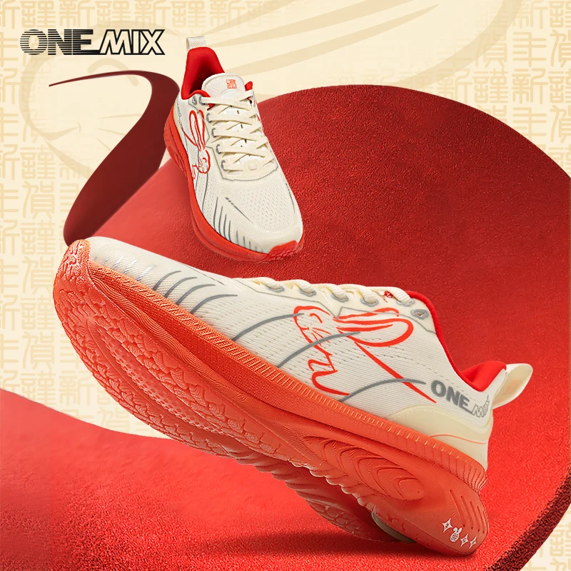 ONEMIX 2024 New Sneakers Buffer Running Shoes Heavyweight Runners Men Non-slip Breathable Lightweight Outdoor Sport Shoes