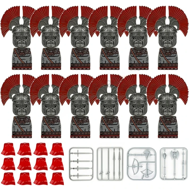 Mittelalterliche Europa-Militärfiguren Bausteine Römische Krieger Soldaten Burg Ritter Königliche Garde König Skelett Legion Bausteine – Detail 26