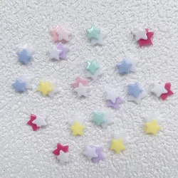 50pcs Candy Color Double-Star Nail Art Charm 3D Cute Flat-bottom Star Heart Candy Nail Decor Parts DIY Kawaii Nail Figures