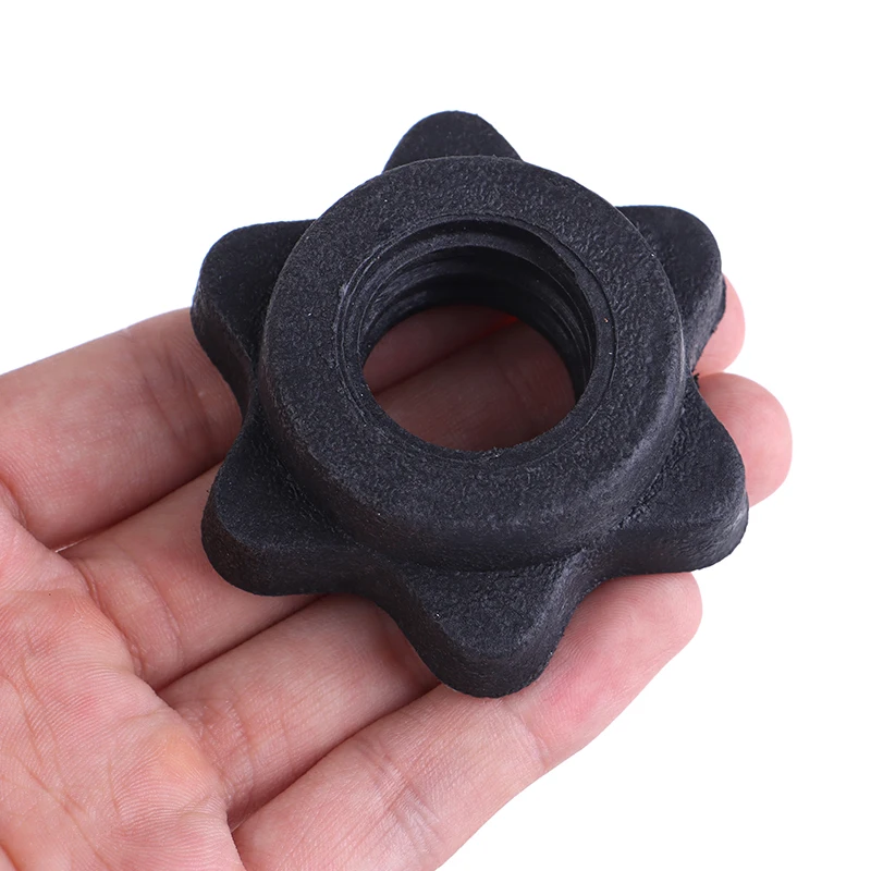 1Pc Black Dumbbell Hex Nut Dumbbell Rod Nut Spinlock Collars for Barbells Bars Training Sports