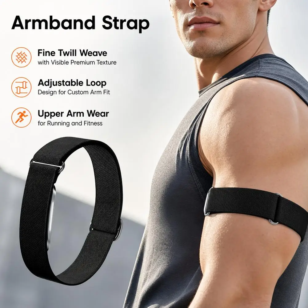 For hume2.0 Adjustable Elastic Armband Strap Twill Weave Fitness Upper Arm Band for Running Sports Activity Tracker Holder