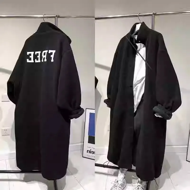 

Мужская куртка большого размера из искусственного меха ягненка средней длины, осень-зима, воротник-стойка, свободный крой, модный китайский бренд