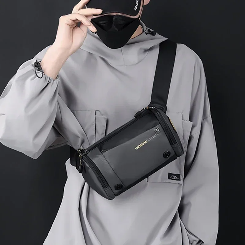 New Men's Trendy And Cool Chest Bag Travel Climb Outdoor Sports Fashion Nylon Male Cross Body Sling Chest Bum Hip Bags