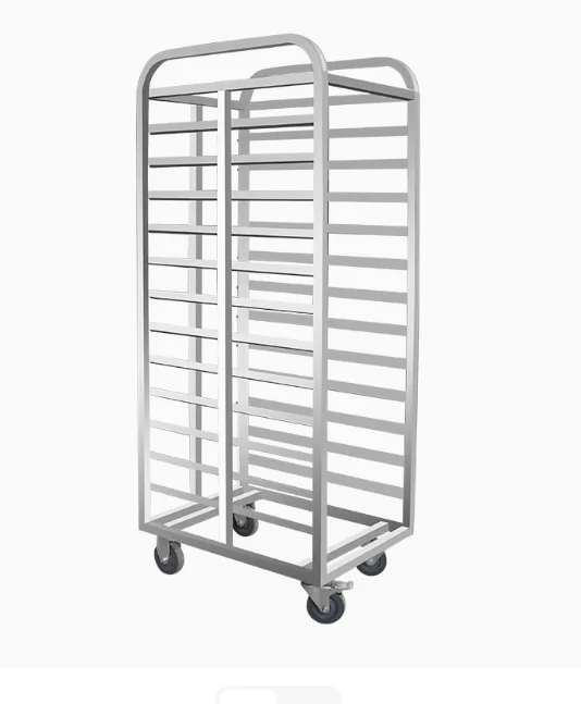 Multi-Level Stainless Steel Pie Plate Trolley With Wheels Easily Cleaned Food Display Cart For Bakery Home Restaurant Hotel Use