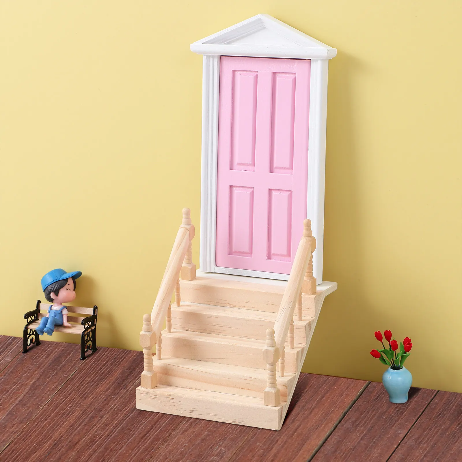 

40Pcs Miniature Wood Floorboards Peel and Stick Dollhouse Flooring Sheets Easy Install Lifelike Grain for 1:12 Scale Interiors