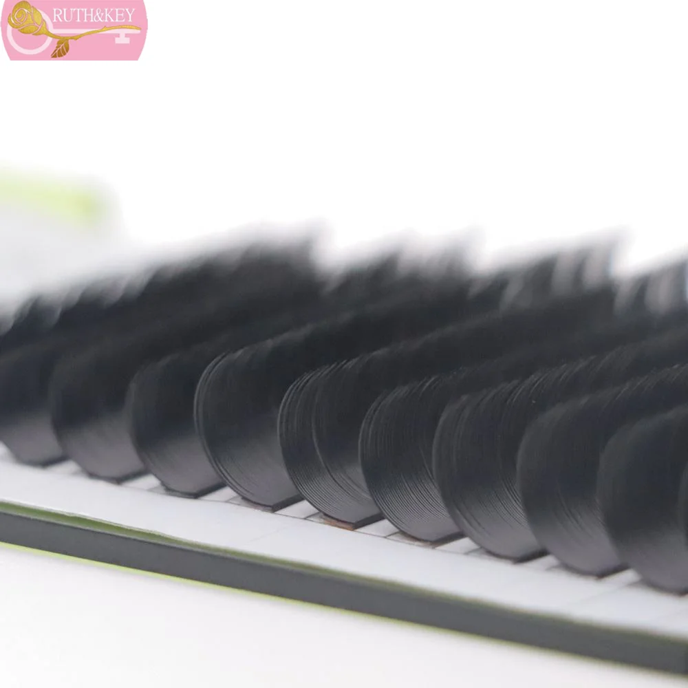 Super Dark Matte 12 rows Volume Lashes Trays Custom Logo Wholesale Individual Eyelash Silk Eyelash Extensions Professional Silk