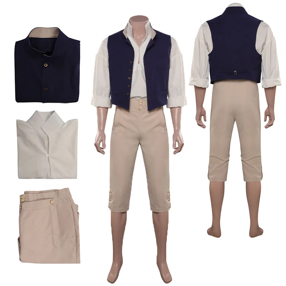 Prince Eric Cosplay Costume Top Pants Vest RolePlay Outfits Halloween Carnival Party Disguise Suit For Adult Men Boys Fantasia