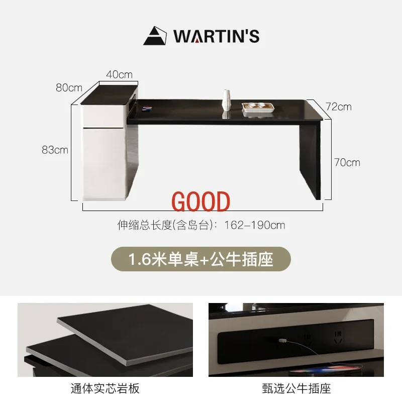 Kitchen Island Dining Table Integrated Household Retractable Small Apartment Modern Simple New Stone Plate Dining Table