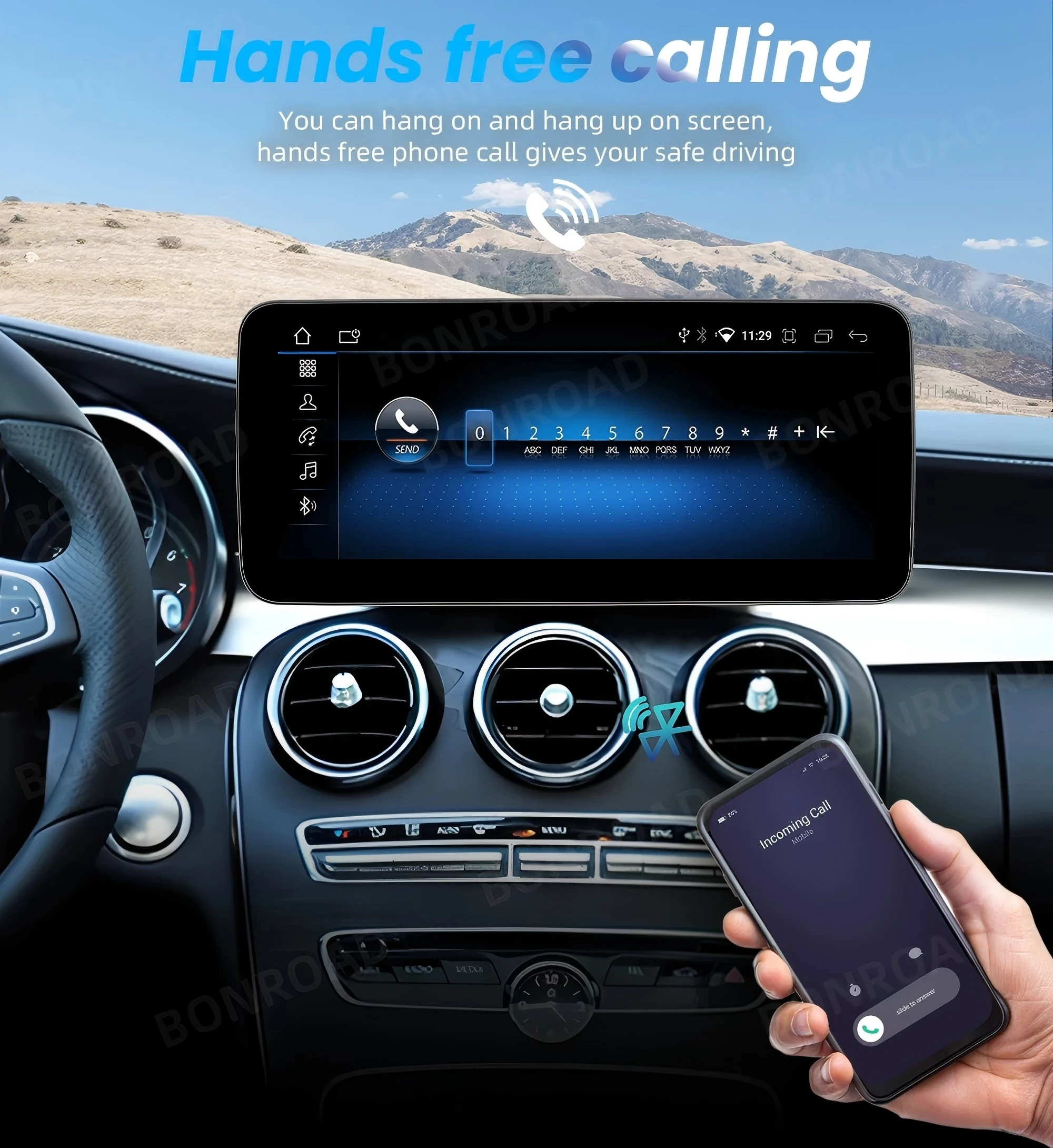 BONROAD 10.25 12.3 1920*720 2400*900 Touchscreen Auto-Multimedia-Display für Benz B-Klasse W245 W246 W242 NTG4.5 Wireless CarPlay AndroidAuto Airplay Autolink – Detail 6