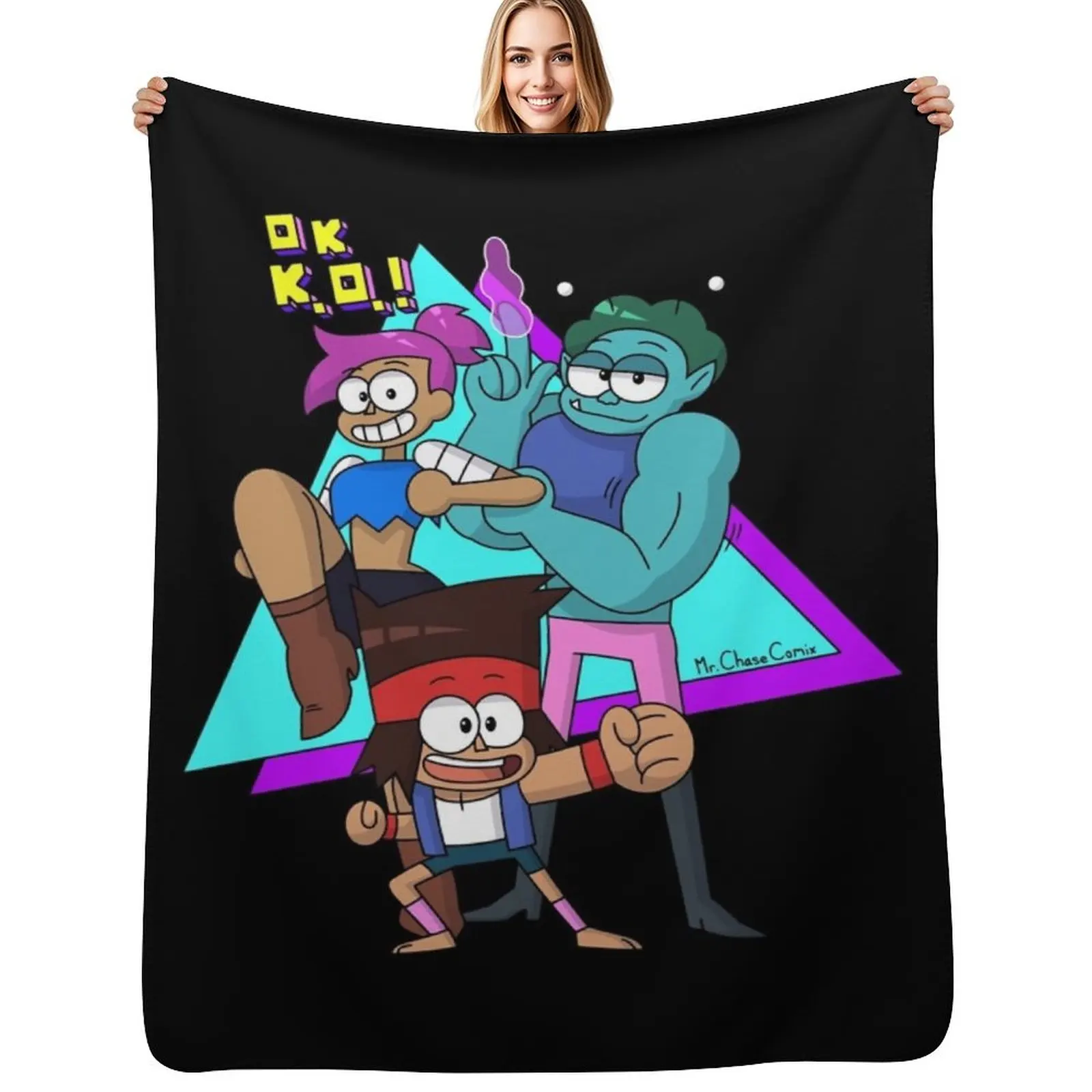 

K.O., Rad, and Enid Throw Blanket Stylish Warm Blanket for Living Room Bedroom
