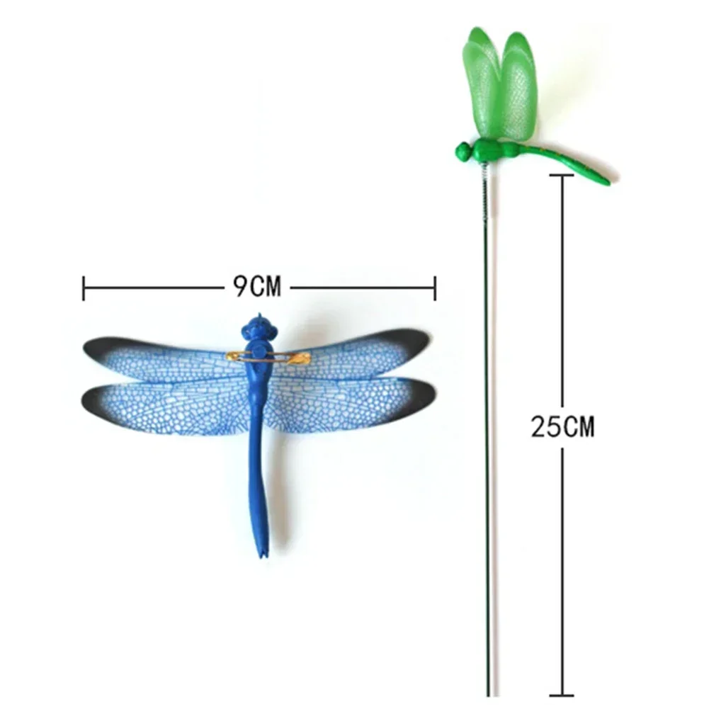 10PCS Dragonfly Stakes Outdoor 3D Simulation Dragonfly Stakes Yard Plant Lawn Decor Stick Flower Pot Garden Decoration Yard Art