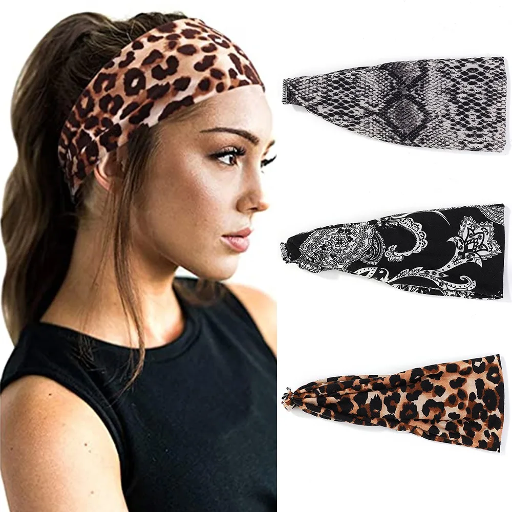 1Pcs Sweatband for Men Women Elastic Sport Hairbands Head Band Yoga Headbands Headwear Headwrap Sports Workout Hair Accessories