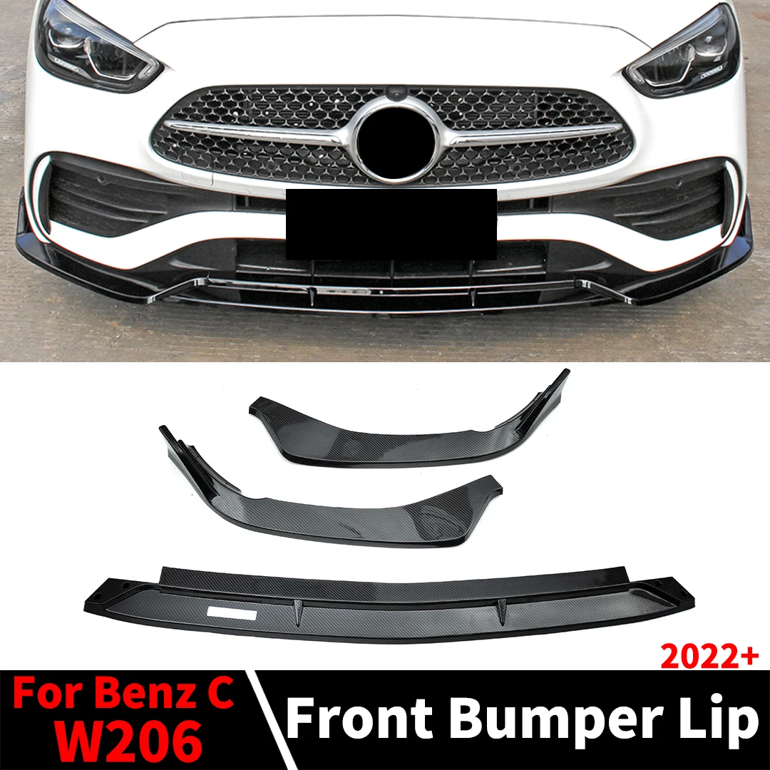 

For 2022+ 2023 2024 2025 Mercedes Benz C Class W206 Front Bumper Lip Body Kit Spoiler Splitters Sport Tuning Accessories
