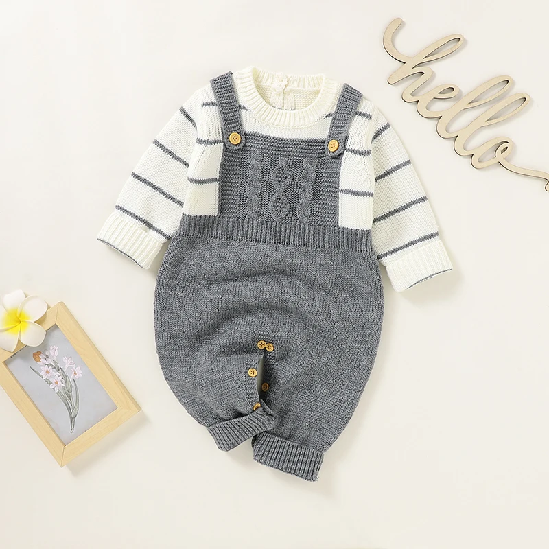 

Baby Rompers Newborn Netural Knit Jumpsuits Playsuits Autumn Winter Infant Boys Girls Overalls One Piece Toddler Outfits Clothes