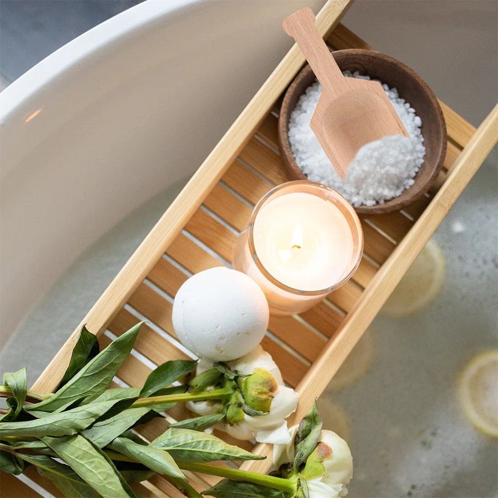 

Wooden Spoon Tea Supply Ergonomic Scoop Mini Bath Salt Jars Containers Household Multi Function Reusable Practical Smooth Edge