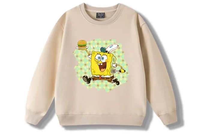 New SpongeBob SquarePants Big Star Octopus Brother Hoodie Cute and Versatile Clothes for Boys and Girls in Autumn and Winter