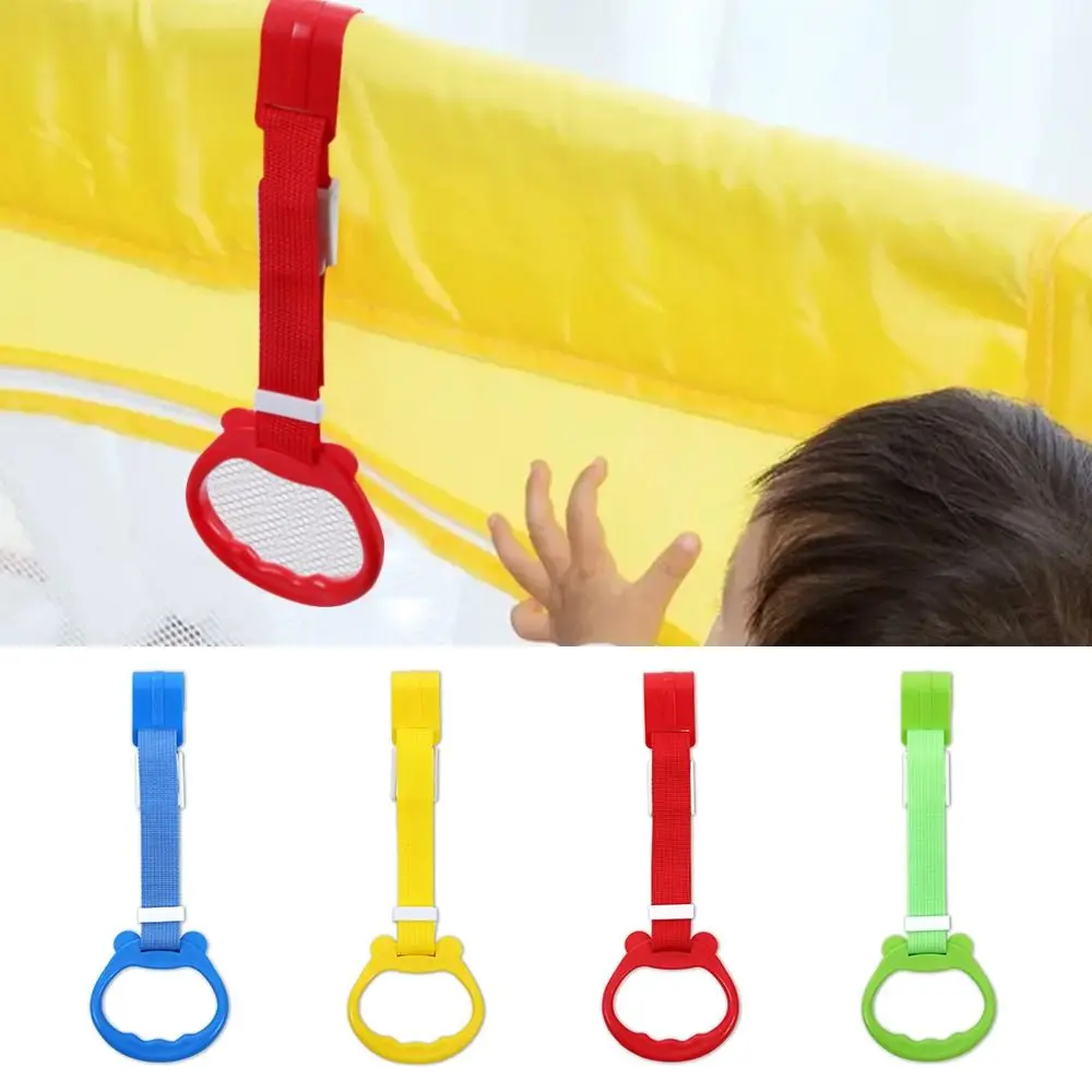 Portable Plastic Pull Ring Light Weight Baby Learn To Stand Stroller Hook Candy Color Hand Pull Ring Playpen