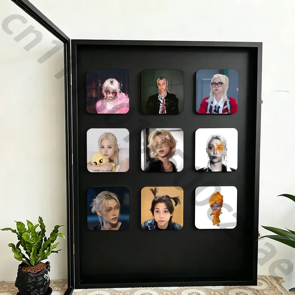 F-Felix Lee S-SKZ Fridge Magnet Personalized Magnetic Durable Plastic Square Picture Surface Fridge Magnets