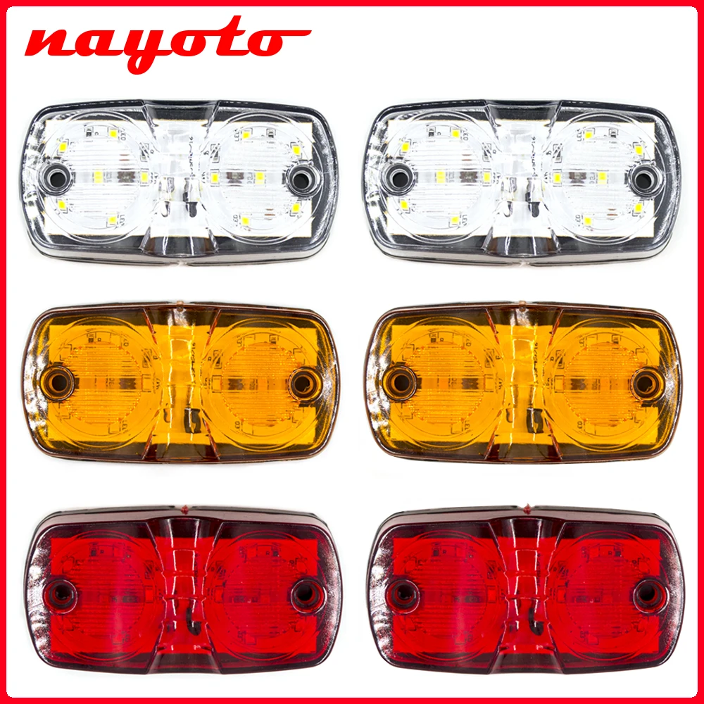 

4pcs 12V 24V 12 Leds Truck Side Marker Lights Car External Lights Signal Indicator Lamp Warning Tail Light Trailer Lorry Truck