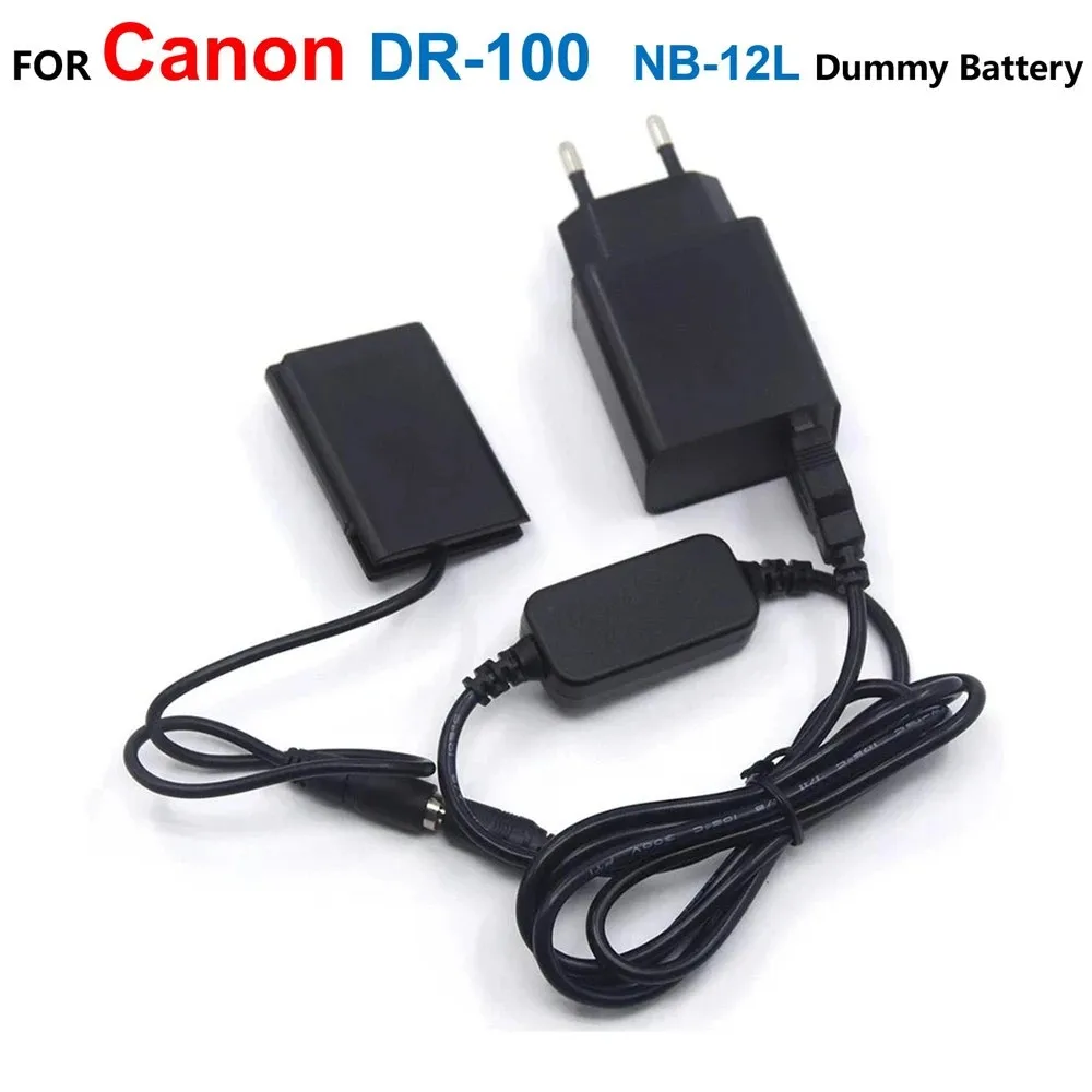 

5V USB Power Bank Cable+DR-100 DC Coupler NB-12L NB12L Dummy Battery+QC3.0 USB Charger Adapter For Canon G1 X G1X Mark II N100