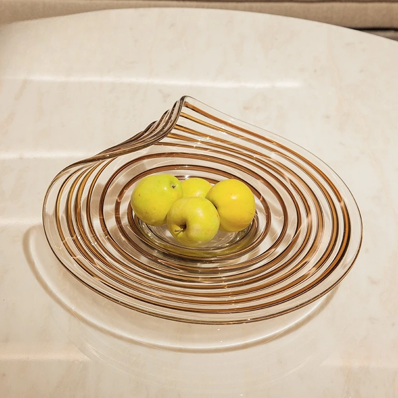 High-end art decoration, crystal straw hat glass fruit plate