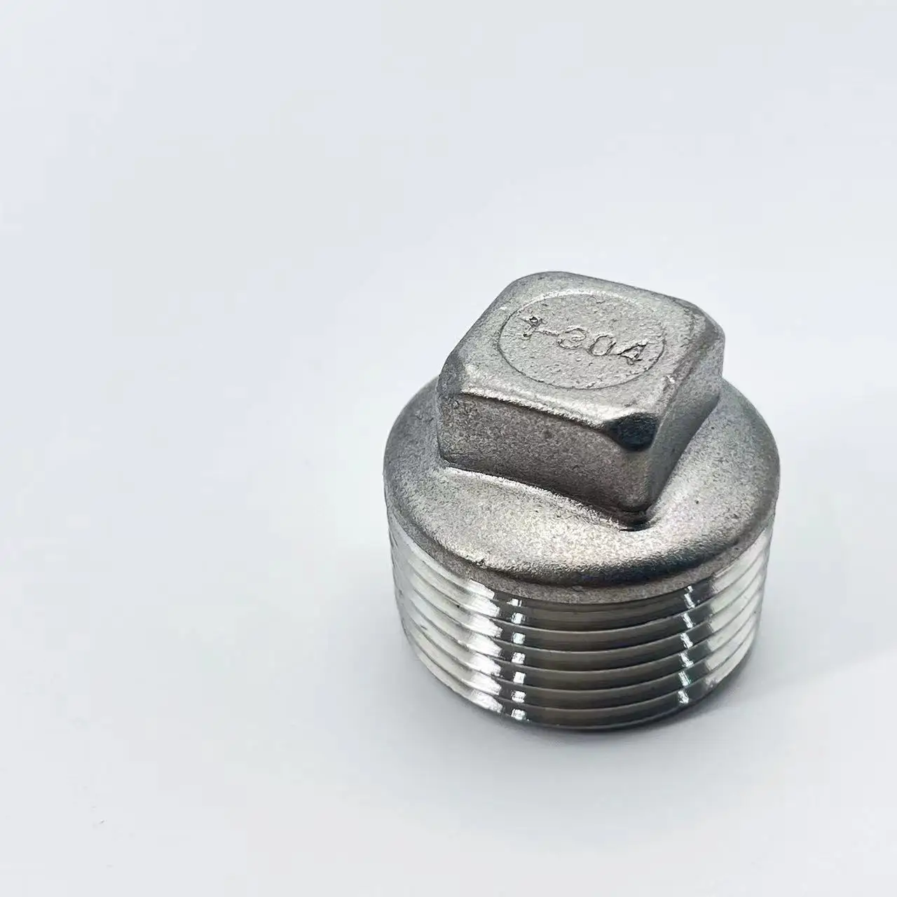 

304 Stainless Steel Pipe Fitting, Solid Square Head Plug, 1/4" Male