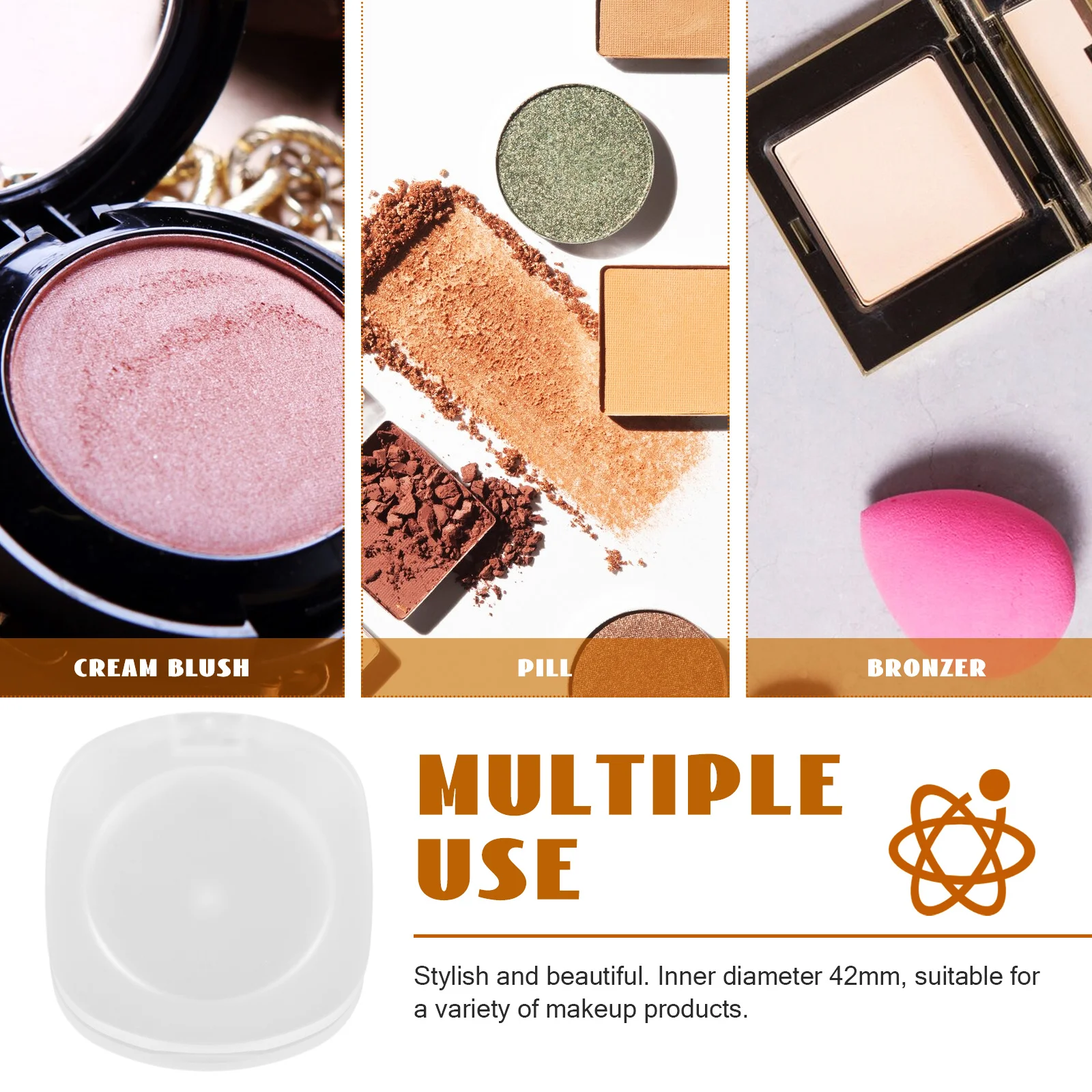 

3Pcs Empty Makeup Containers Frosted Transparent Eyeshadow Blusher Highlight Palette Organizer Portable Travel Makeup Storage