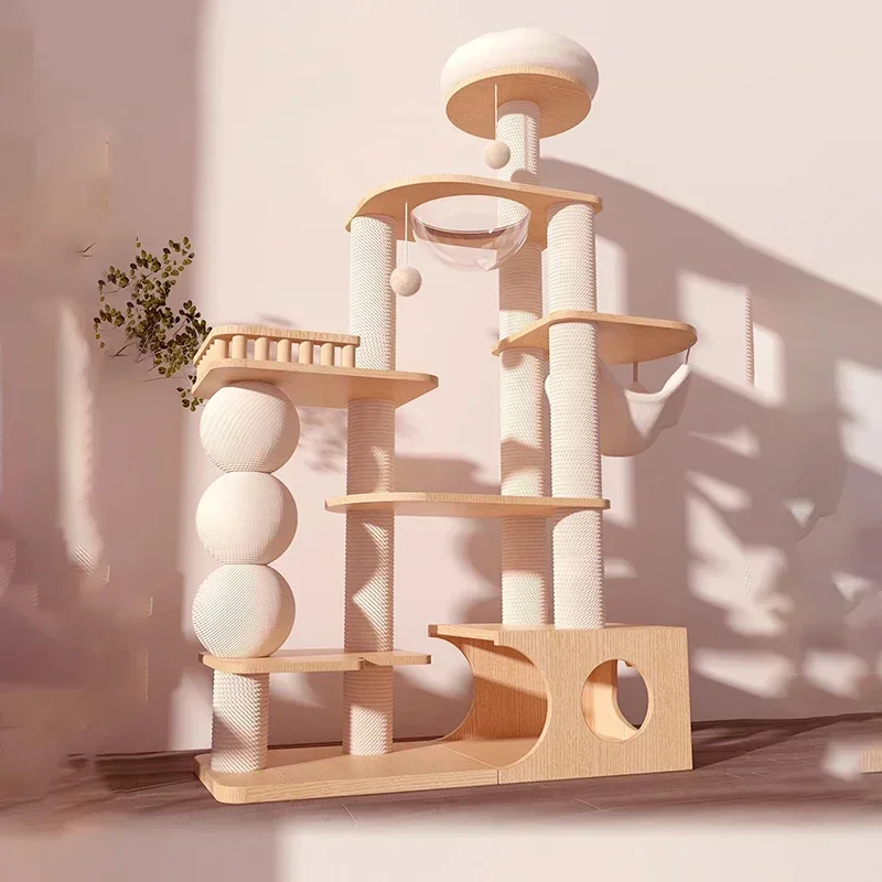 

Tower Tree Cat Scratcher Toy Bed Stairs Luxury Large Playground Villa Cat Tree Climbing Set Gato Accesorios Pet Product on sale