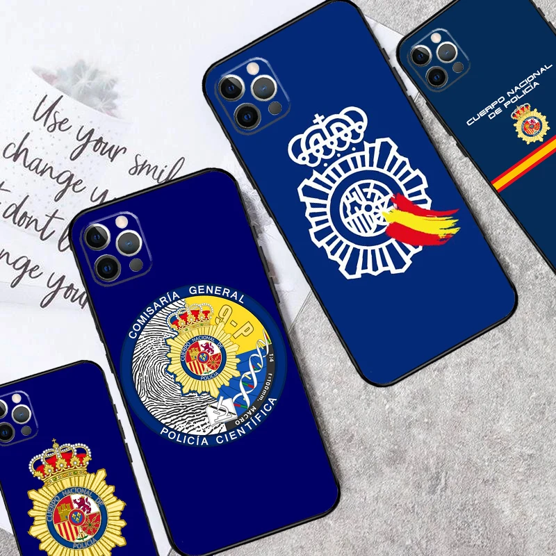 Spain National Police logo Case For iPhone 14 15 16 Plus 11 12 13 Pro Max 7 8 X XR XS Max 12 13 Mini Back Cover