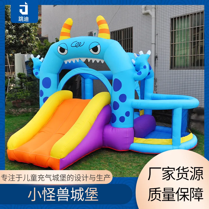 Little Monster Castle Water Children\'s Rock Climbing Slide Home Small Trampoline Parent-child Children Playground Entertainment