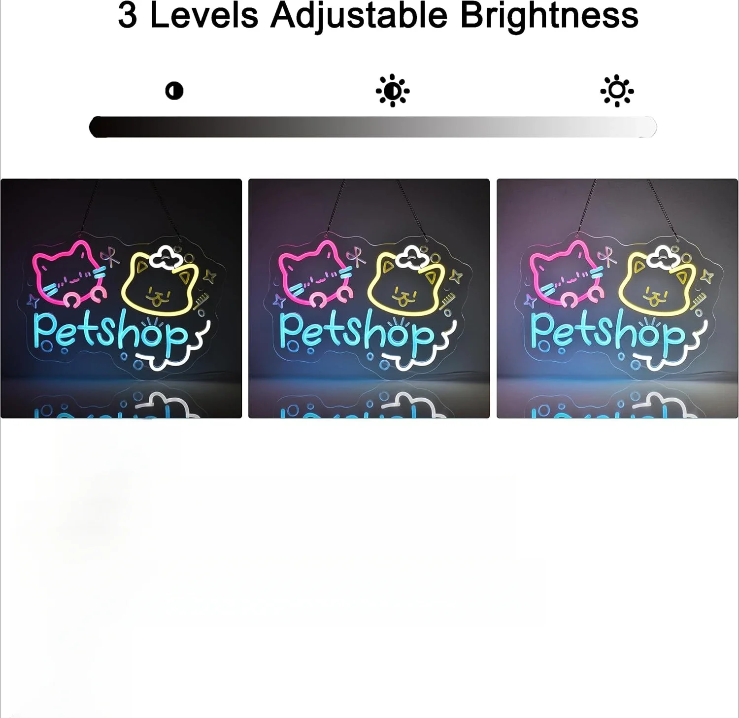 الحيوانات الأليفة متجر النيون USB بالطاقة أضواء النيون عكس الضوء للوازم متجر القط الكلب الرعاية غسل فساتين مخزن بار جدار ديكور فني الهدايا #5