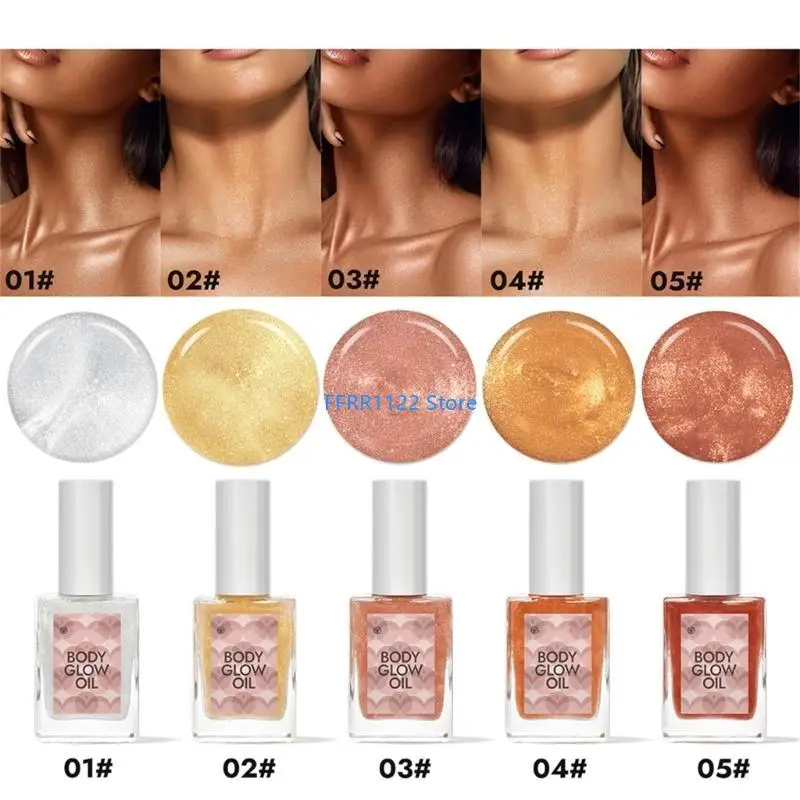 Y1UF -Körper schimmernder Öl Gesicht und Körper Highlighter langlebig glitzernd 30 Hervorhebung flüssiger Bronze -Glühen Make