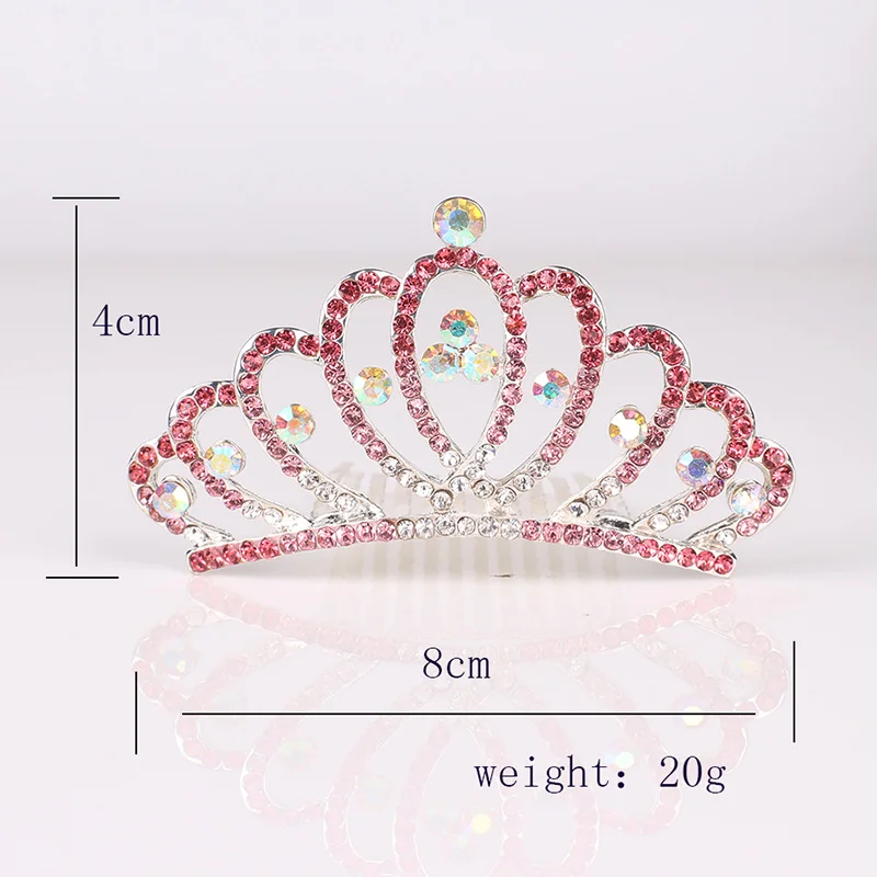 Children Large Hair Comb Tiara Crown Luxurious Hair Accessories Pageant Ornaments for Birthday or New Year Gifts