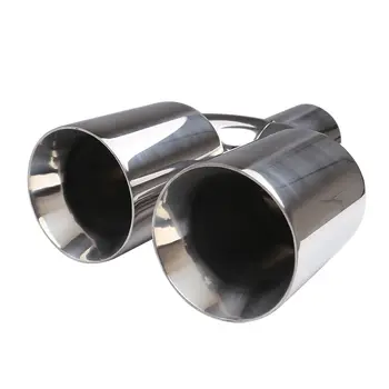 雙排氣尾管消音器尾管 63mm入口 89mm 出口 拋光不鏽鋼焊接尾管 通用型,適用於轎車和卡車 6 最佳銷售 假排氣管 - №1
