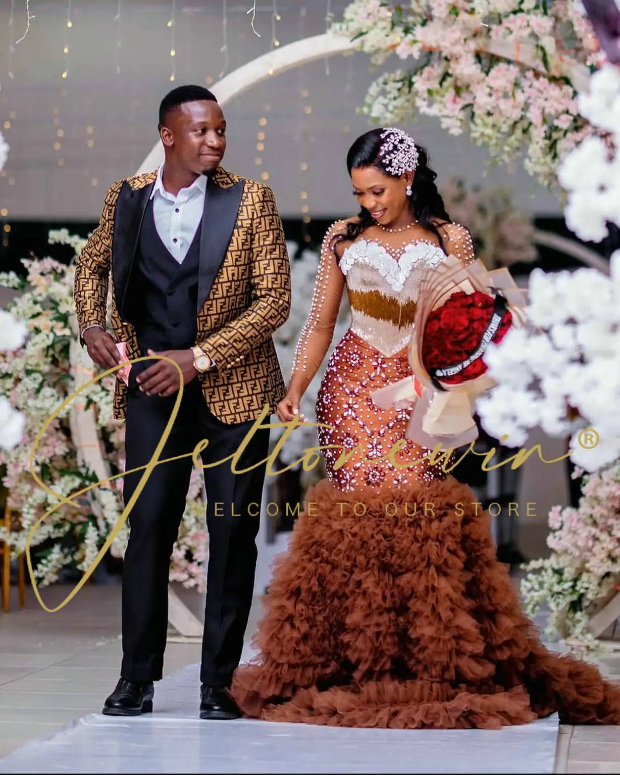 

Мужской жаккардовый костюм-смокинг из трех предметов, облегающий деловой костюм для свадьбы, жениха, вечеринки, выступления на сцене, Terno Masculino