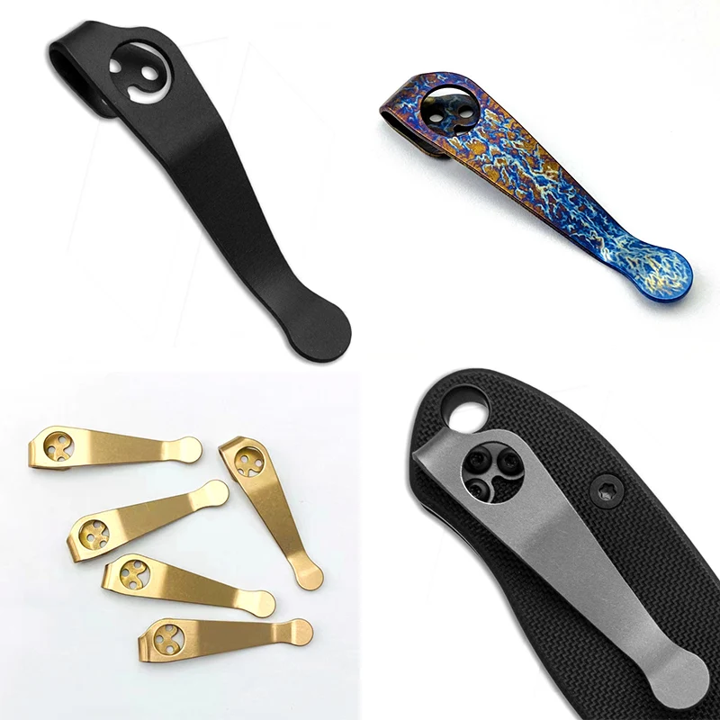 4 Colors Titanium Alloy Folding Knife Deep Carry Pocket Clip For Spyderco C223 Para3 Paramilitary2 C81 C10 Endura C11 Delica G10