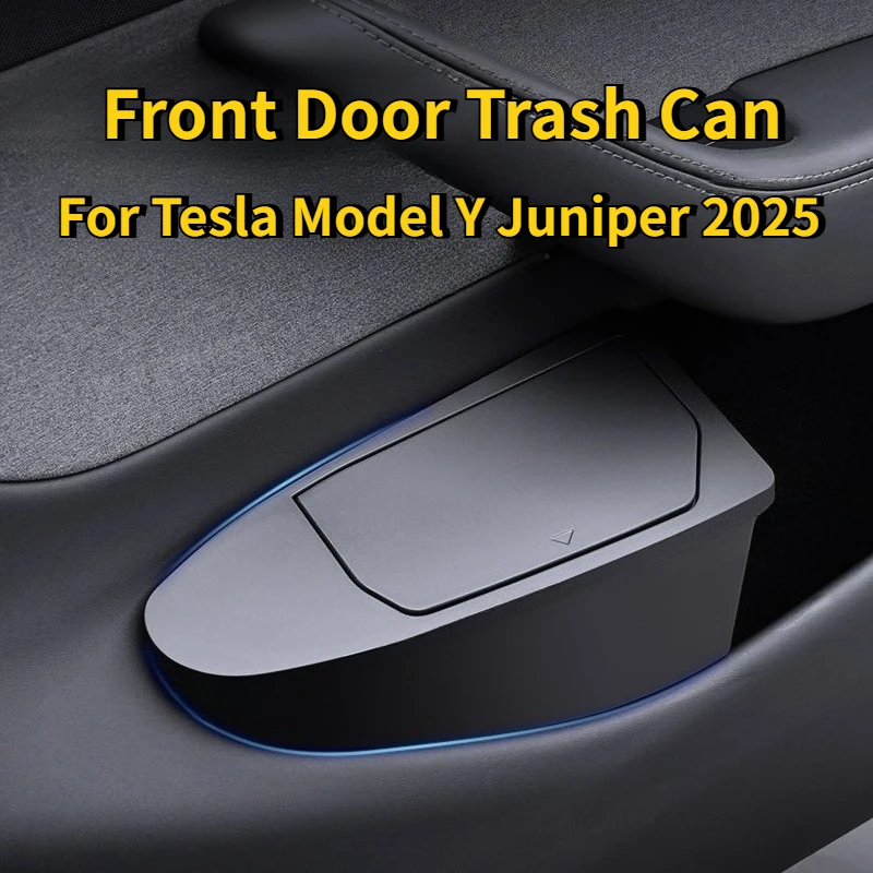 

Front Door Storage Trash Can for Tesla Model Y Juniper 2025 Car Door Storage Box Multi Functional Storage Box Car Accessories