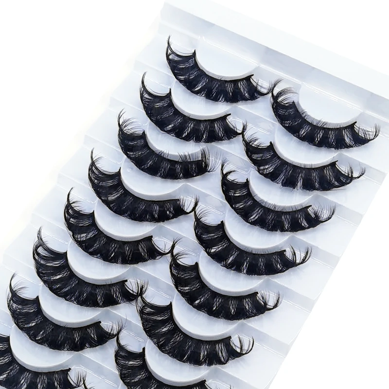 Lashes 8 Pairs DD curl Russian Strips Lashes Faux Mink Makeup  Lashes 3D Mink Lashes Natural False Lashes Eyelashes Extensions