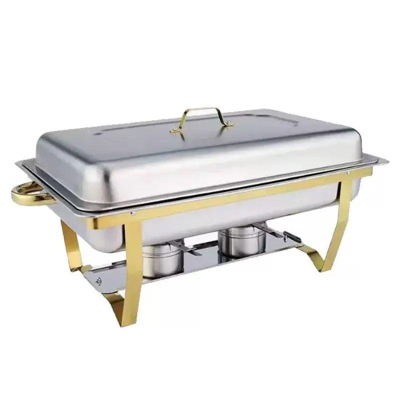 

High-Grade Elegant Gold and Silver Rolled-Edge Buffet Set Eco-Friendly Metal Plate Dish for Parties