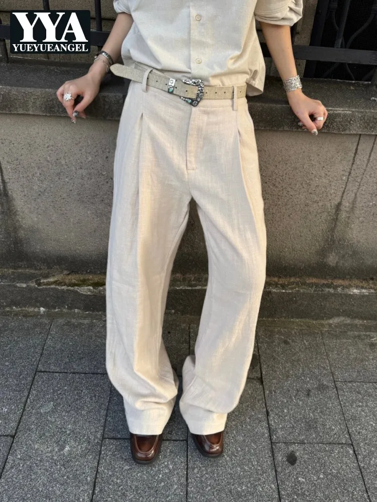 Womens Loose Suit Pant High Waisted Solid Color Office Ladies Casual Pants Comfortable Streetwear Straight Leg Trousers Hot Sale