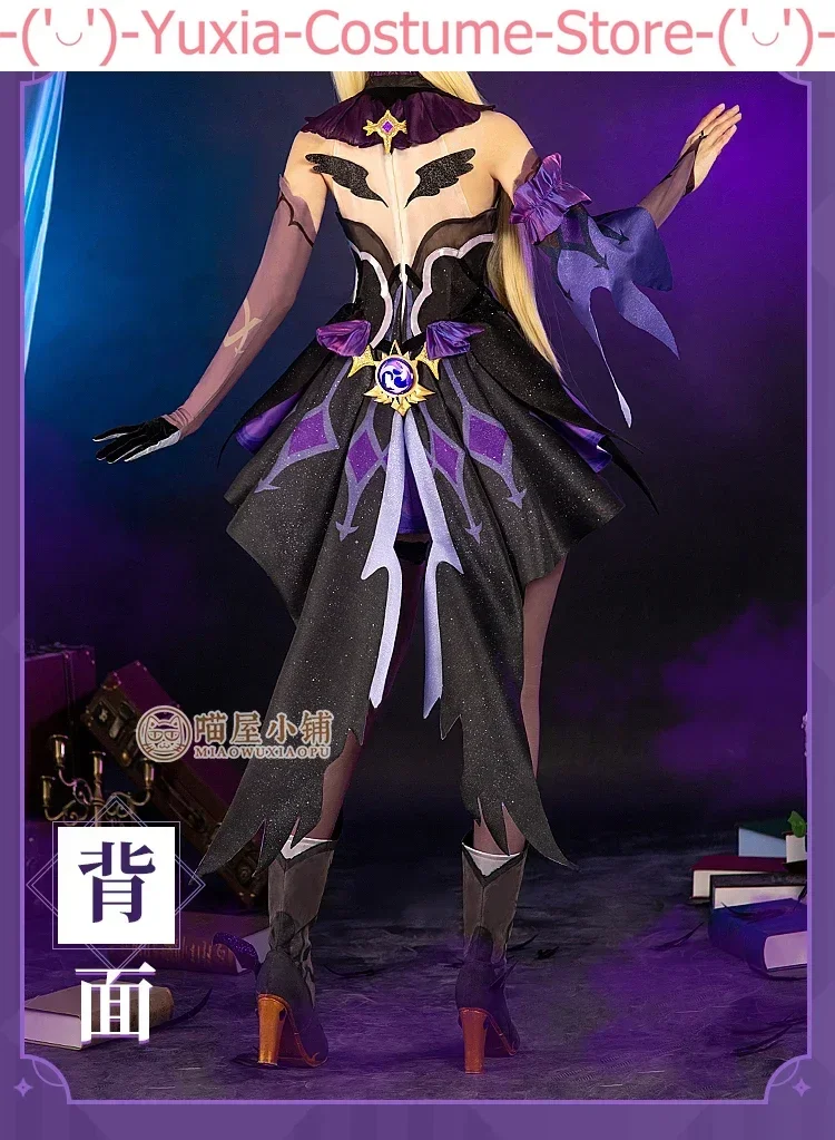 Anime! Genshin Impact Fischl Jeu trempé Lolita Violet Uniforme Cosplay Costume, Halloween Carnaval Party Outfit pour Femme, Nouveau, 2020