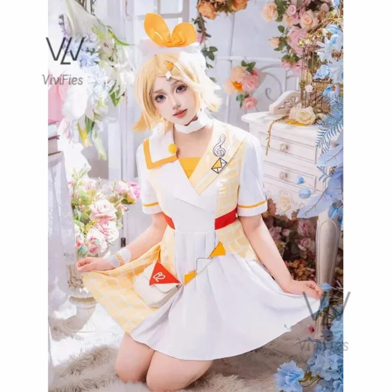 Anime Cosplay Fantasias para o Halloween, Kagamine, Rin, Len, Irmão, Irmã, Lolita, Uniforme de Festa, Roupas