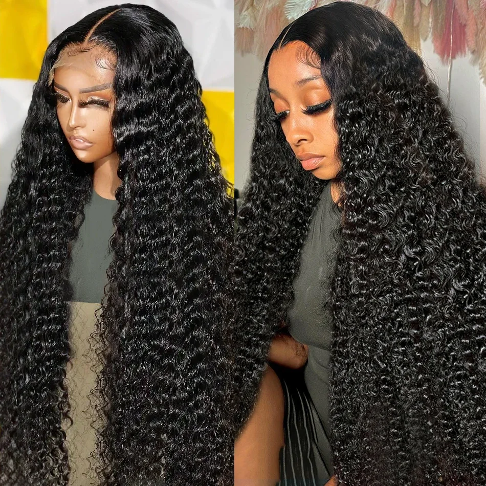 4x4 HD Lace Front Human Hair Wig Deep Wave 13X6 HD Transparent Lace Frontal Wig Brazilian For Women Pre Plucked Lace Closure Wig