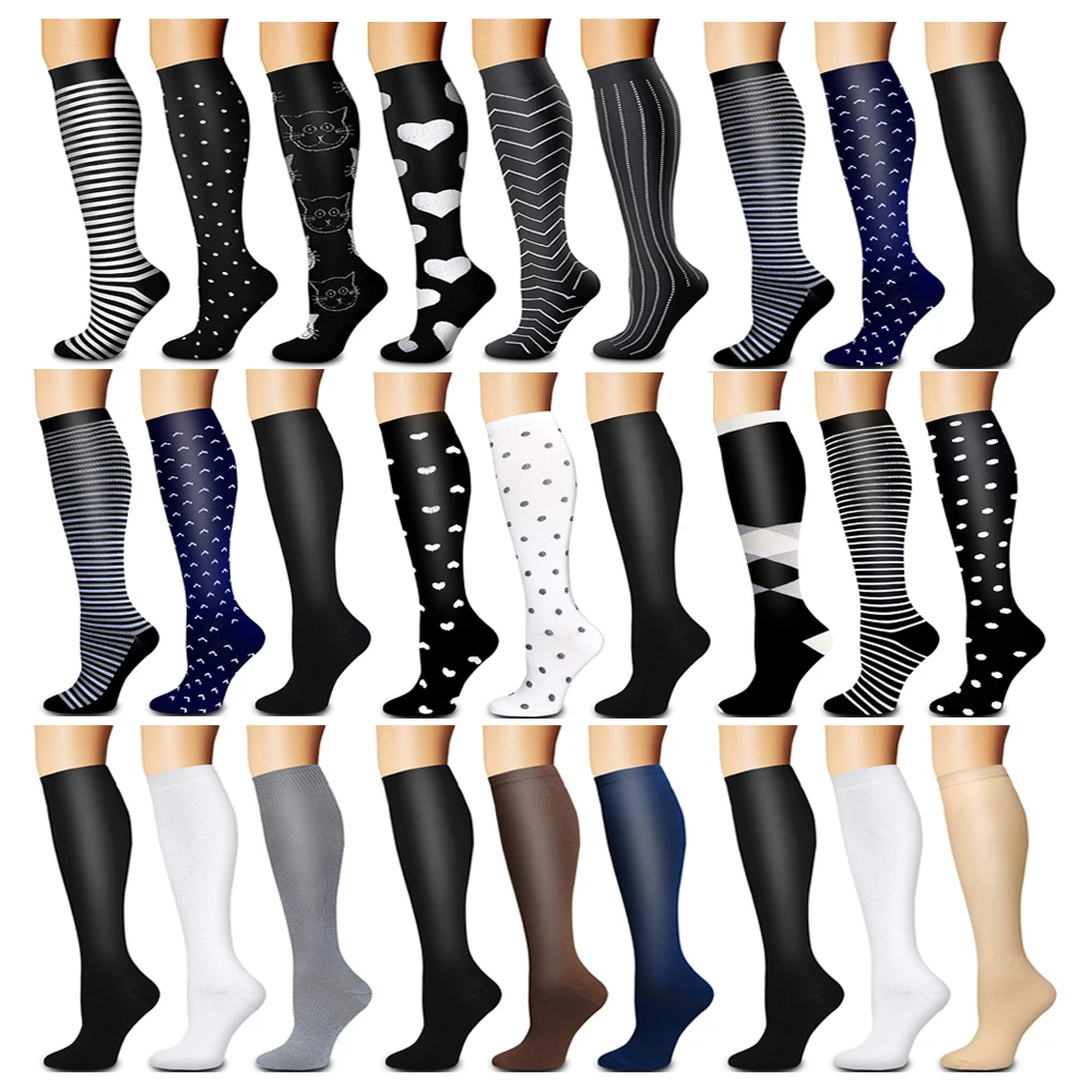 

Compression Medical Nursing Running Cycling Socks Women Over the Knee Fashion Long Socks for Women Varicose Veins Socks for Men