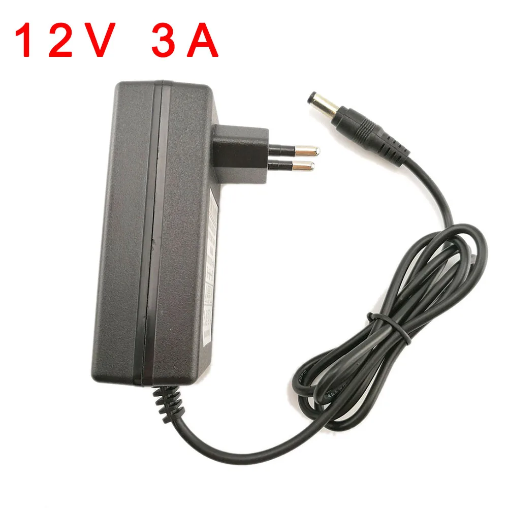 Adaptador de alimentação ac 100v-240v para dc 12v 3a 3000ma 5.5x2.5mm interruptor fonte de alimentação ue eua adaptador conversor para luz de tira led