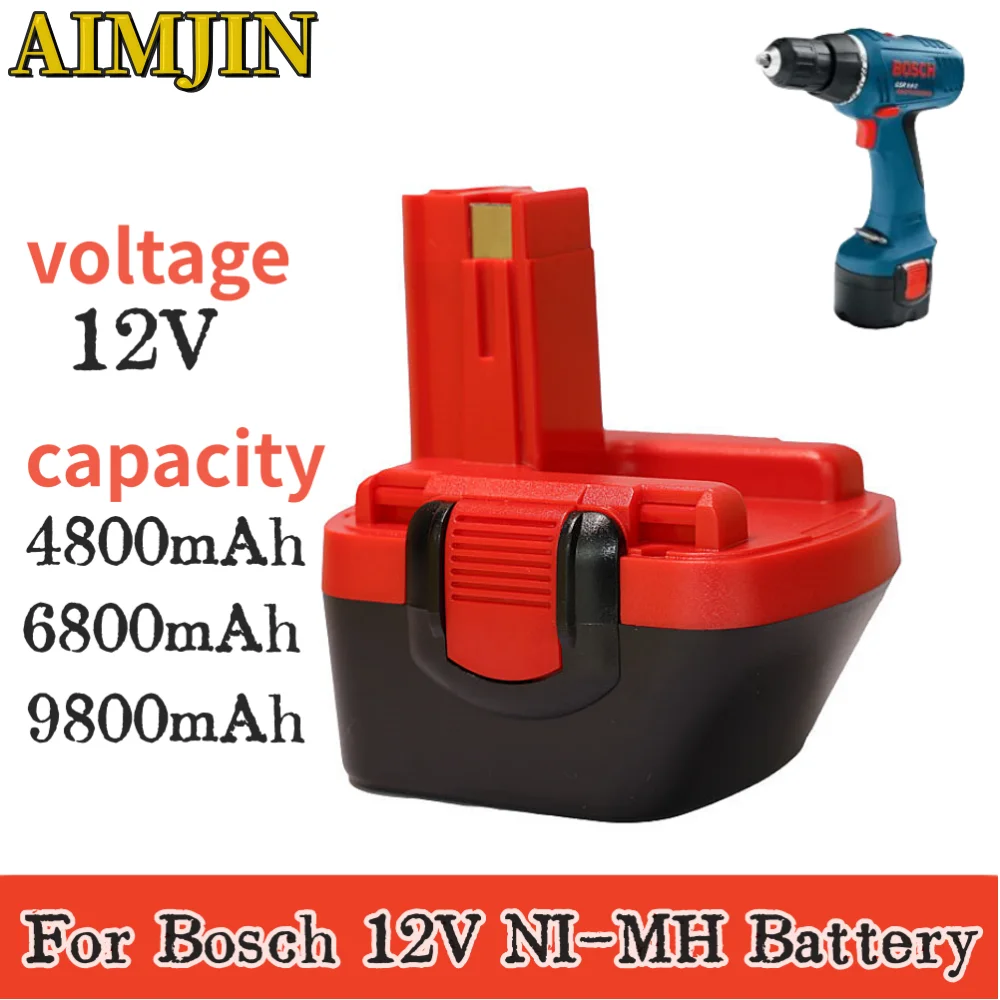 

12V 4.8-9.8Ah For Bosch Battery D70745 PSR 12 GSR 12 VE-2 GSB12 VE-2 Rechargeable Battery 2607335273 BAT038 BAT043 BAT045 BAT04