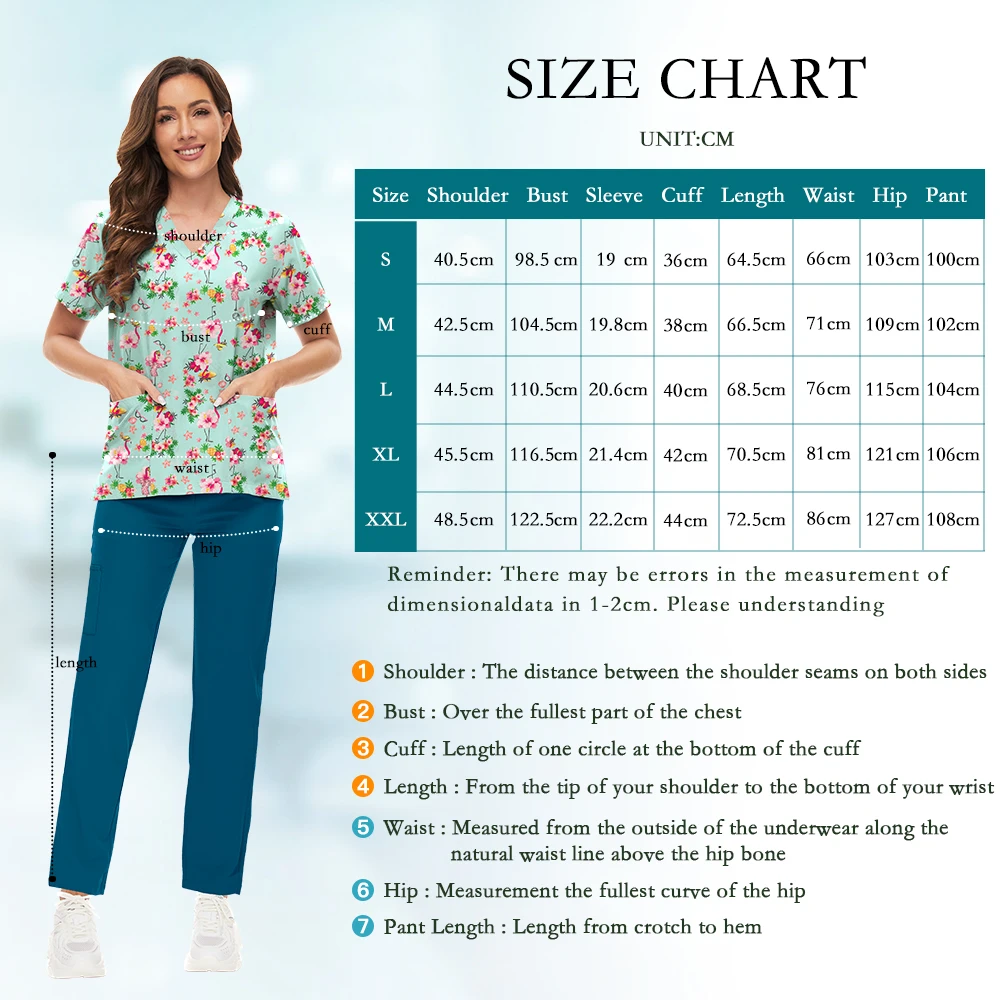 Wholesale Nurse Uniform Elastic Scrub Fashion Print Top Straight Pants Sets Surgical Uniform Women Nurses Accessories Mens Scrub