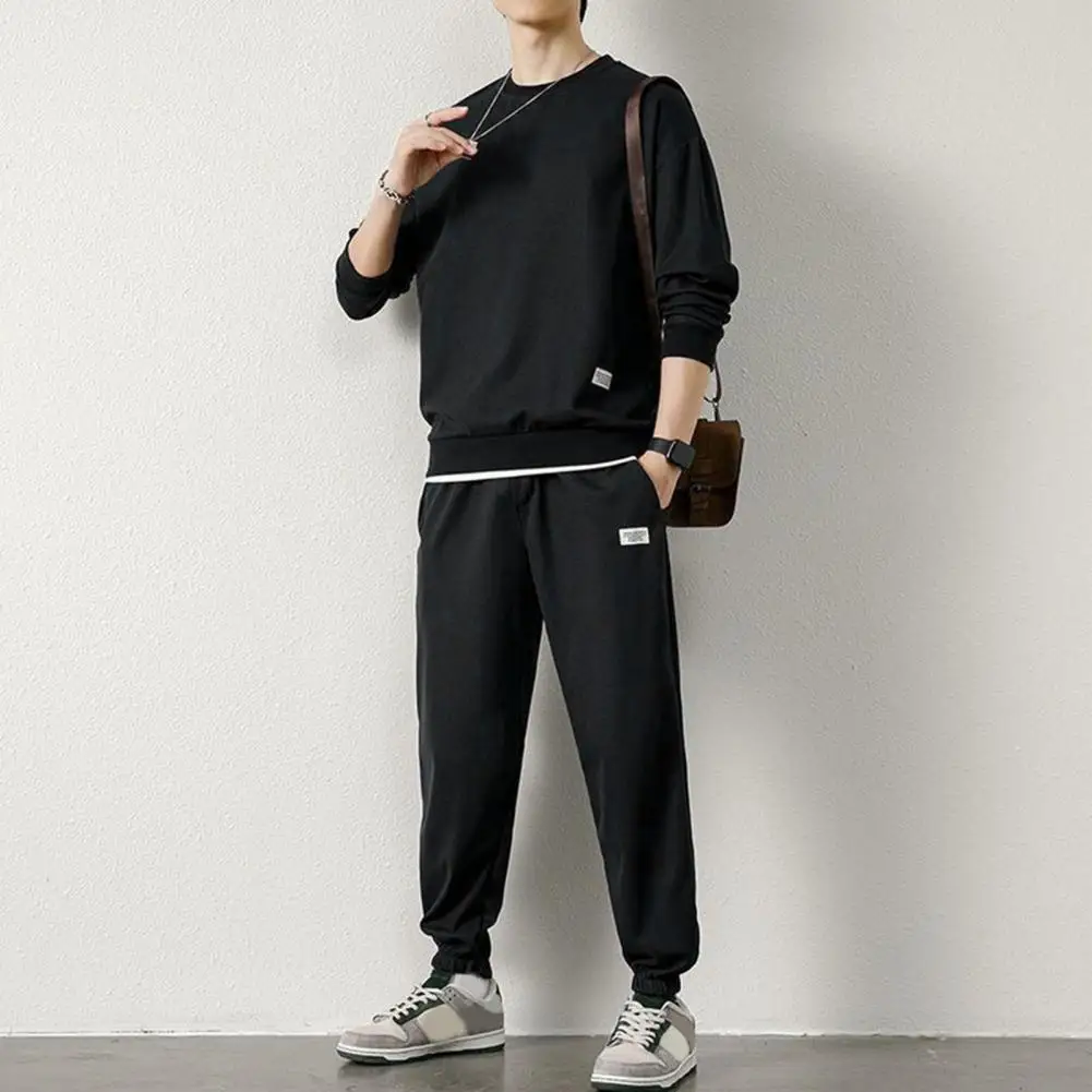 Summer Men's Sets Casual Shirt And Pants Set Male Sports Suit Solid Color Tracksuit Loose Suits