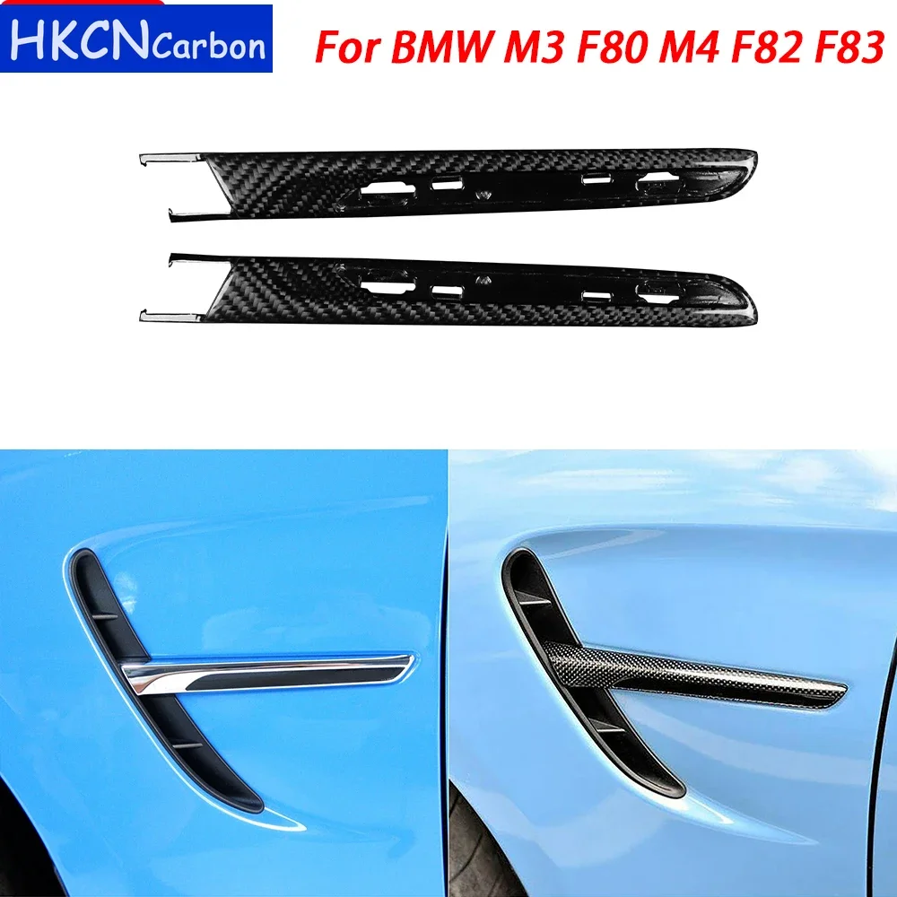 For BMW M3 F80 14-18 M4 F82 F83 14-20 Carbon Fiber Front Sides Fender Air Vent Flow Replacement Retrofitting Car Accessories