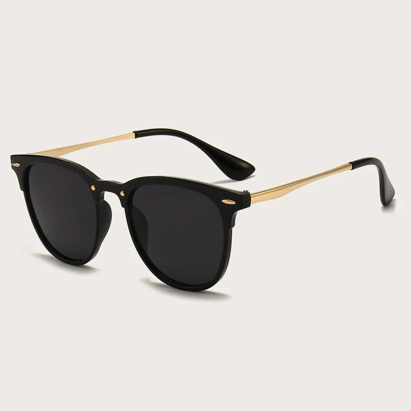 Black Metal Cat-Eye Sunglasses with Rivet Detail product image